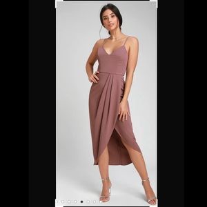 Lulus | Reinette Mauve Purple Midi Dress